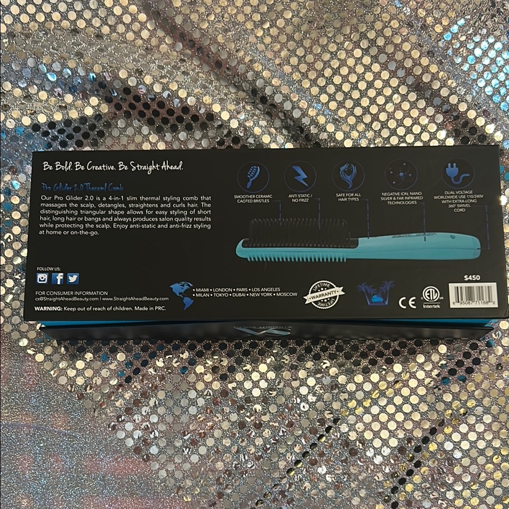 Anion Hair Styling Comb - Black and Blue